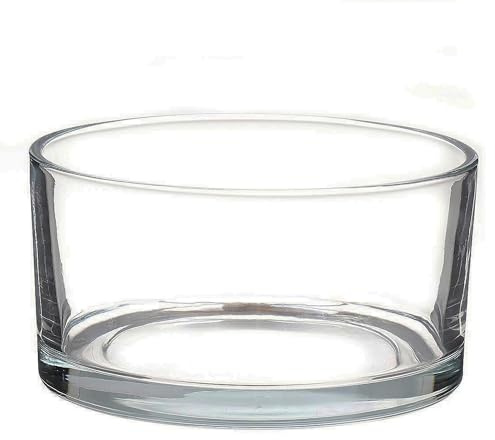Annastore 1 x Glasschale klar H 7,5 cm Ø 19 cm Dekoschale Schale aus Glas - Runde Glas Schale - Dekoschale (1 Stück - H 7,5 - Ø 19 cm)