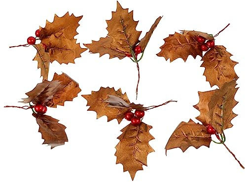 FUNOMOCYA 6pezzi Foglia Artificiale Per Decorazioni Natalizie e Feste Materiale Leggero e Sicuro