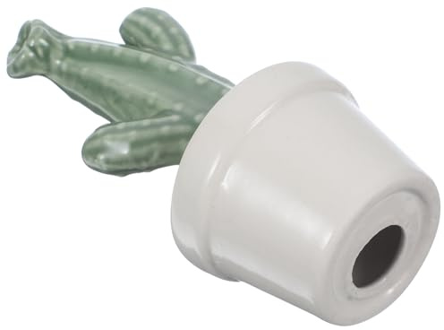 OFFSCH Adorno de Cactus Artificial de Cerámica para Embellecimiento de Inicio y Oficina, Planta Falsa Realista en Color Verde para Ambiente de Estudio y Hogar Varios Estilos