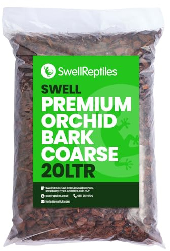 Swell Reptiles | Premium Coarse Pine Bark | Substrate for Reptiles | 20 Litres