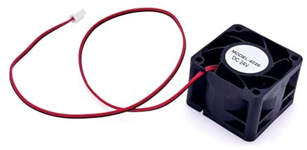 JZK 40x40x28 mm DC 24V mini cooling fan 40mm with 2 pin connector, 14300 rpm, 0.18A, 4028 ball bearing small brushless DC fan 4cm for cooling or ventilation, 3D printer fan