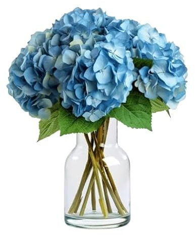 Bouquet de Hortensia Azul Hydrangea con 10 Flores, Diseño Elegante para Regalos Exclusivos