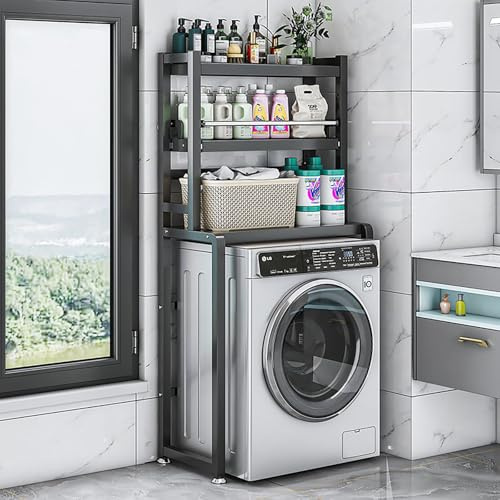 Support De Rangement Au-Dessus De La Machine À Laver, Étagère De Rangement Pour Lave-Vaisselle Pour Sèche-Linge, Étagère De Rangement Sur La Sécheuse, Installation Facile Structure en Acier au Carbone