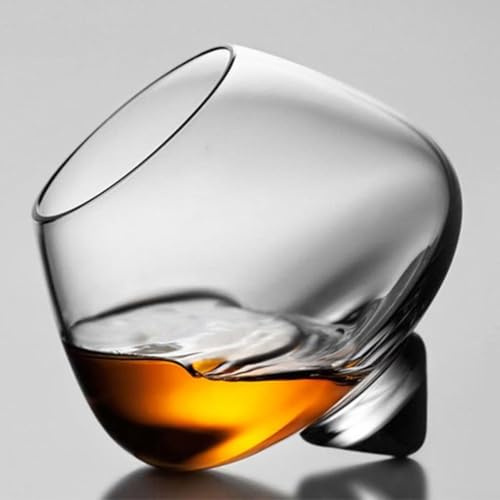 Whiskyglas, personalisierbar, 2er-Set, Kristall-Rumglas, 235 ml, drehbares Cognac-Glas, Whiskyglas, bestes Whisky-Geschenk-Set für Männer, Geburtstag, Vatertag, Jahrestag