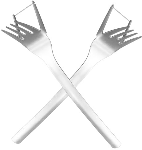 Sosoport 2 pezzi Tagliamelone in Acciaio Inossidabile con Forchette per Taglio e Servizio di Anguria e Frutta Design Leggero e Compatto per Cucina e Campeggio