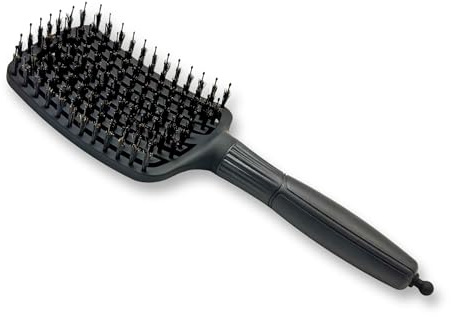 OSKAR Pro Care Black Haarbürste - Wildschwein- und Nylonborsten für glänzendes, gepflegtes Haar - sanft zur Kopfhaut, flexibel und ergonomisch - Haarpflege in Profiqualität