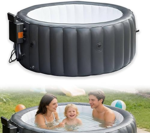Vasca idromassaggio gonfiabile, portatile, per esterni, per 4-7 persone, con 180 Airjet e copertura EnergySense, ideale per cortile e patio