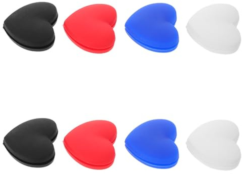 Healeved 8 Pezzi Ammortizzatore in Gomma per a Forma di Cuore Racchetta da Tennis Smorzatore di Vibrazioni Assorbimento Urti e Protezione Polsi per Corde Accessorio Tennis Unisex