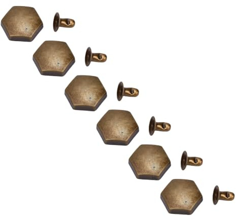 Generic Ledernieten-Set, 50 Stück, Bronzefarben, 12,5 Mm, Sechseckige Nieten für Handwerkliche Reparatur und Dekoration