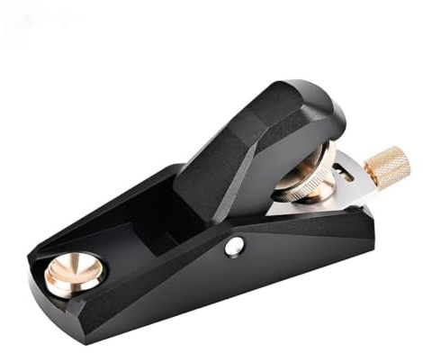 Generic Mini Low Angle Plane Hand Plane Block Plane Plane Detail Plane with Front Adjustment Knob and Brass Hardware Angled Body, 105 39 52mm, Standard Model - Low Angle Aluminum Plane Black