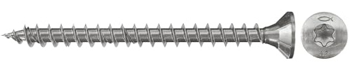 fischer - Vis à bois PowerFast 4,0 x 30 Tête fraisée, empreinte TX, inox A2, filetage total/Boite de 200