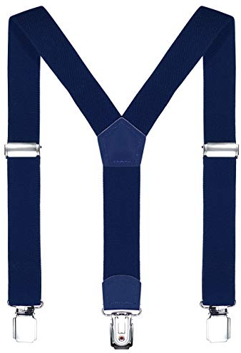 DonDon Kinder Hosenträger dunkelblau 2 cm schmal längenverstellbar für eine Körpergröße von 80 cm bis 110 cm bzw. 1-5 Jahre