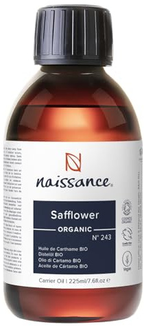 Naissance Distelöl Bio (Nr. 243) - 225ml - Kaltgepresst, Bio Zertifiziert Safloröl, Natürliches Gesichtsöl für Haare, Haut, Kosmetik