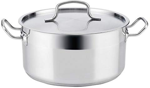 Quid Azzero - Cacerola de acero inox, 30X14,5cm, para todos los fuegos, Inducción