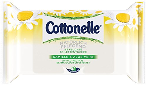 Cottonelle feuchtes Toilettenpapier natürlich Pflegend Nachfüllpack, 6er Pack (6 x 42 Tücher)