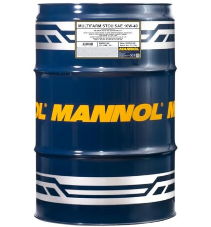 MANNOL 2502 Multifarm STOU 10W-40 Traktoröl, Motor-Getriebeöl, 60L | Halbsynthetisch für Dieselmotoren und Getriebe, einsatzfähig bis -30 °C, erfüllt ACEA E3, Allison C4, API CG-4