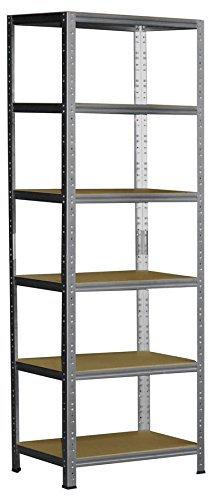 Shelf Creations Basic Schwerlastregal 230x100x30cm verzinkt 6 Böden - Regal Kellerregal Metallregal smartes Steckregal Lagerregal Werkstattregal Archivregal Industrieregal Haushaltsregal Ordnerregal