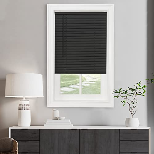 Cordless Light Filtering Mini Blind, 26 x 64 in, Black