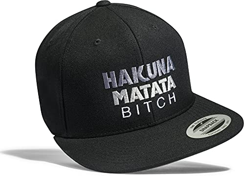 Baddery Cap Flexfit Snapback : Hakuna Matata Bitch - Kappe Herren & Damen (Schwarz)