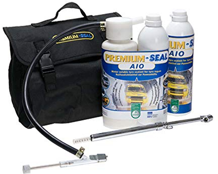 Premium-Seal Reifenpannenset AIO 700ml, Reifendichtmittel für SUV, Camper, Transporter Reifen bis 5 bar,Zwillings-Bereifung