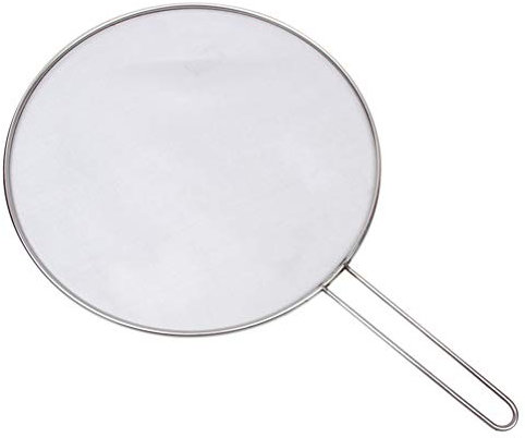 BSTCAR Padella paraspruzzi da 25 cm, in acciaio inox Splatter Guard Fine Mesh paraspruzzi padella schermo scottature durante la cottura Evitare