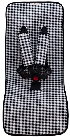 JYOKO KIDS Sitzauflage Universal für Kinderwagen + Gurtpolster Hergestellt aus Baumwollstoff + Schaumstoff und atmungsaktive Technik (Vichy)