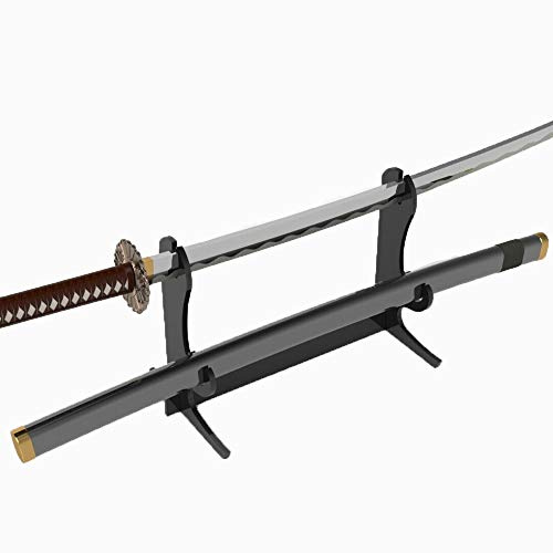 Supporto per spada, gancio per spada, espositore per spada da samurai a due strati in acrilico, supporto per tutte le spade (Nero)