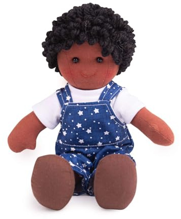 Bigjigs Toys Leon Rag Doll (Small) - My First Dolly, Plush Soft Dolls, Baby Toys for Girls & Boys, Ragdoll adapté à la naissance, échangez des vêtements et des tenues de Ragdolls, pour 1 an +, taille