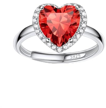 Bestyle Frauen Mondstein Ring Verstellbarer Kristall Ring Silber 925 für Damen Mädchen