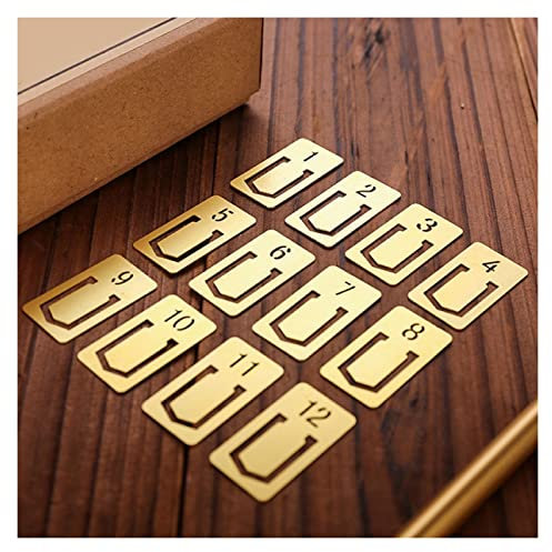 caihuashopping Lesezeichen Messing Lesezeichen Muster Nummer Lesezeichen Geometrische Figur Goldenes Geschenk Bookmark Hollow Marker Lineal 12 Stück Buch Markierungen