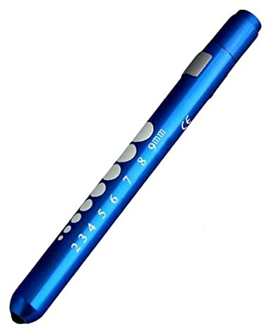 Diagnostic Medical Penlight Pen Torch Reusable LED Pen Light Medical Penlight with Pupil Gauge Flashlight Doctor Nurse EMT Emergency Torch Blue