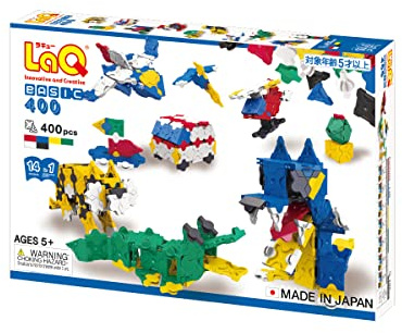 LaQ Basic 400 First Set | 400 piezas | A partir de 5 años | Bloque de juguete de construcción educativo creativo | Fabricado en Japón