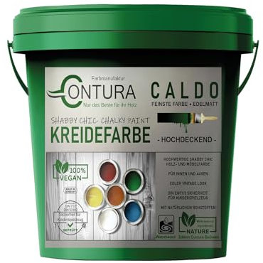 Contura BeGreen 1Kg. Kreidefarbe Shabby Chic Möbellack Lack Möbel Farbe Holzlack Natur (04 Almond)