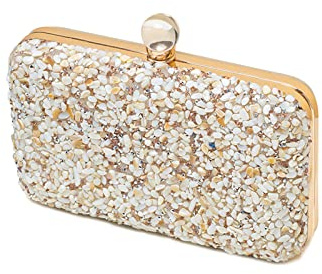 CORIOS Damen Abendtasch Strass Clutch Tasche Formale Handtasche Elegante Schultertasche Klein Tasche Luxuriös Umhängetasche Abschlussball Party Hochzeit Brauttasche für Frauen Gold