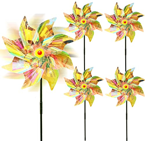 Bird Repellent Windmill,Bird Scarers Windmills For Garden,Pigeon Deterrent Reflective Bird Deterrent Scarer Windmill,Windmills for Children (8)
