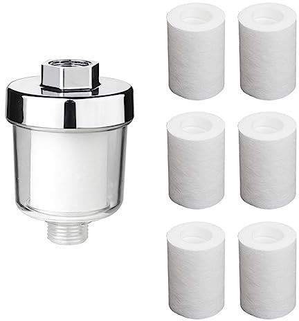 Purificador de agua de ducha, Filtro universal para grifo de cocina Filtro para cabezal de ducha de baño Filtro de algodón PP Filtración de alta densidad (Juego B)