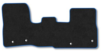 Compatible with Ford Transit Custom (2018-2023) [Manual] Carpet Car Mats | Blue Edge Trim Tailored Fit Floor Mats Full Coverage Protection Accessories Easy Clean Anti Slip Made in the UK