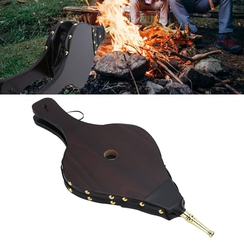 Topyond Manueller Kaminbalg aus Holz, Leistungsstarkes Feuergebläse Für Outdoor-Camping, Grillen Und Picknick, Kaminwerkzeug Für Schnellen Feuerstart Und Effiziente Wärmeverteilung