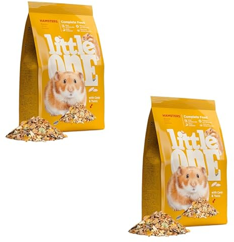 Little One Alleinfutter für Hamster | Doppelpack | 2 x 400 g | Ausgewogene Zusammensetzung | Aus Weizen, rote Hirse, Gerste, Maisflocken, Kürbiskernen und vielem mehr