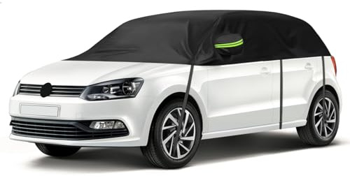 Copertura Auto Impermeabile Sostituzione per VW Polo MK5 MK6 hatchback 2009-2024, Cotone Spunlace Mezzo Garage, Copertura Auto Telone, Copertura Antivento per Tutte le Stagioni, Resistente ai raggi UV