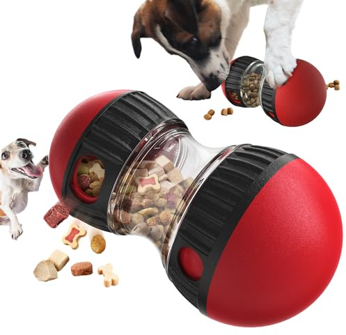 XYHAOAI Futterball für Hunde Snackball Hund, Hundeball für Kleine Große Hunde, Hochwertiges Hundespielzeug Intelligenz Ball, Haustiere Interaktives Hundefutter Ball, Leckerli Spielzeug Hund,Rot