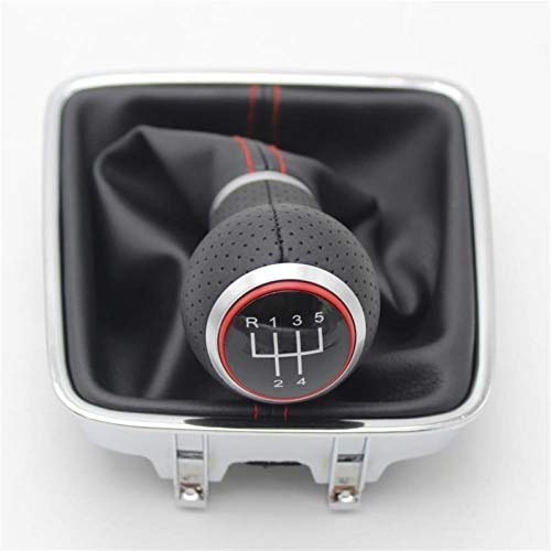 Pizgear for VW, for Golf Plus 2005 2006 2007 2008 2009 2010 2011 2012 2013 2014 Auto-Styling 5 6-Gang-Auto-Schaltknauf Schaltknauf Ledermanschette Schaltknauf(5 Speed)