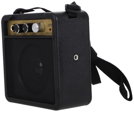 Uonlytech Amplificatore per Chitarra Elettrica 5w Nero Effetti Sonori Integrati e Connettività Versatile in Plastico e Metallo senza Batteria