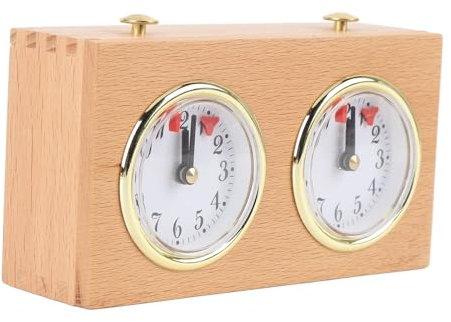 Analoge Schachuhr aus Holz, Retro, Mechanisches Werkzeug für den Wettbewerb, Keine Batterie, Kiefernholzmaterial, Geeignet für Schach, Chinesisches Schach, Weiqi mit Klassischem