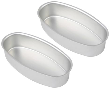HOLIDYOYO 2piezas Moldes De Horno Ovalados y Pasteles Utensilios De Cocina De Inoxidable Antiadherente Para Hornear Restaurantes Plata