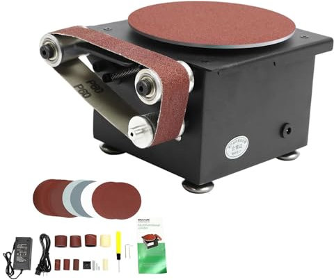 TsoLay Mini Lijadora de Disco, 100W Lijadora Pulidora con 10 Cintas y Papeles de Lijado, Disco de Lijado de 6 Pulgadas, Control Ajustable de 7 Velocidades, para Modelos de Manualidades