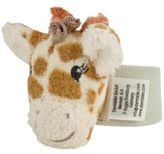 Sterntaler Armrassel Giraffe Kaya – Weiches Babyspielzeug mit Rassel & elastischem Band – Für Babys zum Greifen & Spielen , goldbraun