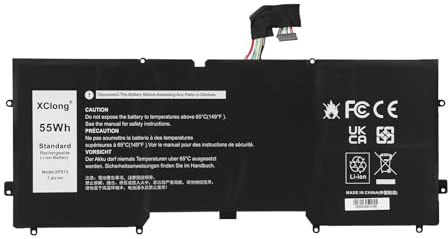 XClong 7.4V 55Wh Y9N00 C4K9V Laptop Batterie pour Dell XPS 12-L221X 12D-1708 9Q23 9Q33 13-L321X 13-L322X 13 9333 Ultrabook XPS L321X L322X PKH18 489XN 3H76R