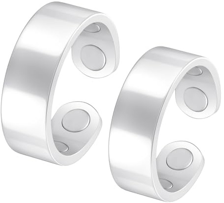 Jeracol Kupfer Magnetringe für Frauen Männer 4PCS Ultrastarke Magnete 99,99% reines Kupfer Einstellbare Größe mit Geschenkbox