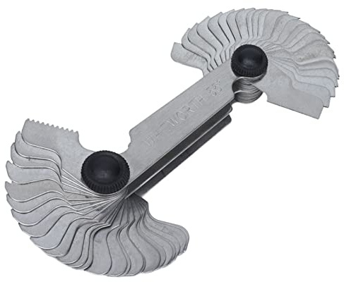 Srliya Medidor de Tornillo de Acero Inoxidable Plateado de Calibre de Rosca para Medir la Medición Industrial